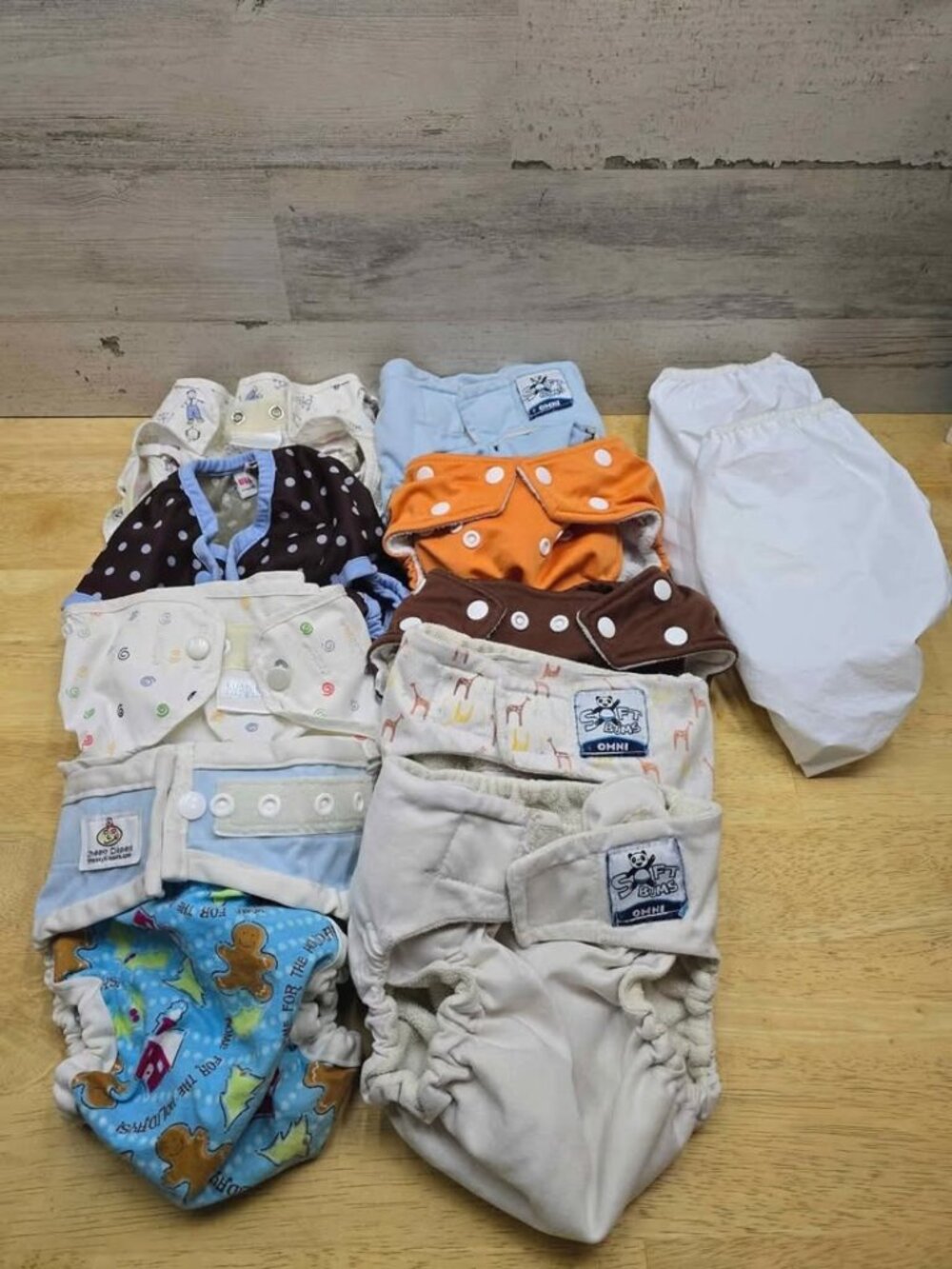 Misc Cloth Diaper Lot cheeky, soft bump omni, fuzzy bunz, kushies, blueberry F6